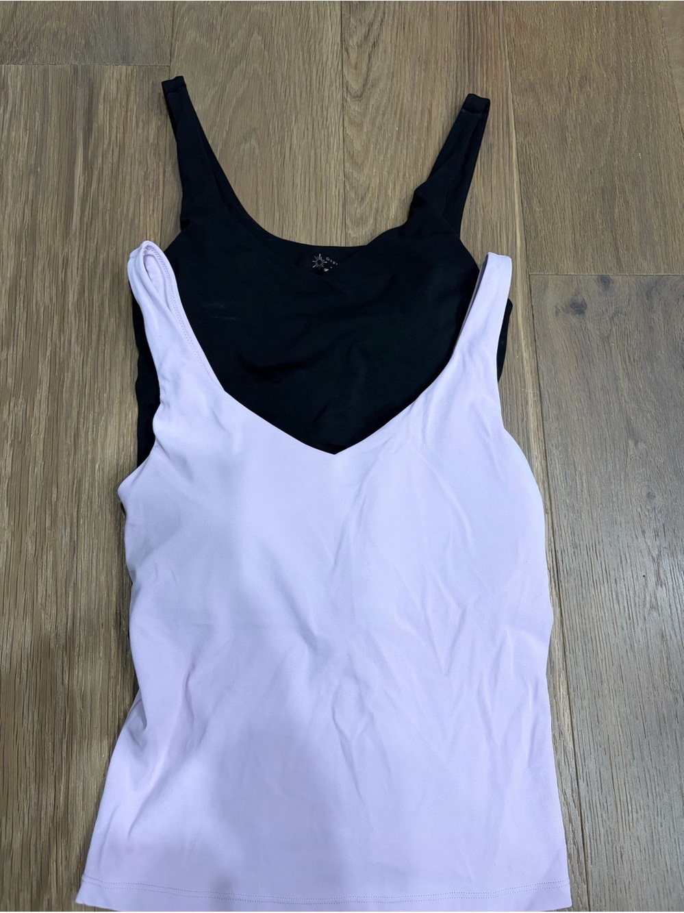 Aerie Black & Light Pink Tank Tops